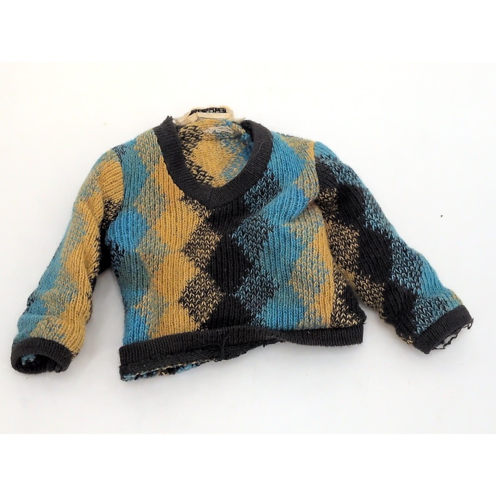 Vintage 1963 Mattel Barbie Ken #791 FUN ON ICE BROWN ARGYLE SWEATER